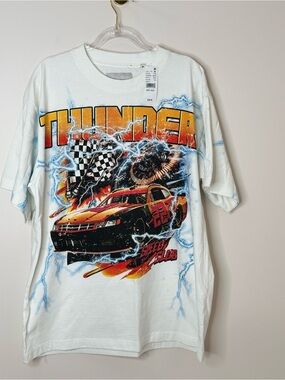 PacSun Thunder Racing Team Graphic Tee White Size M NWT